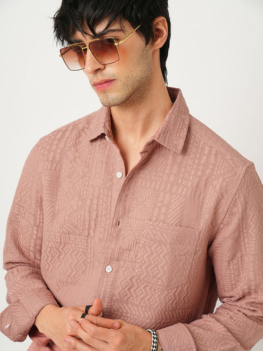 Desert Coral Jacquard Shirt