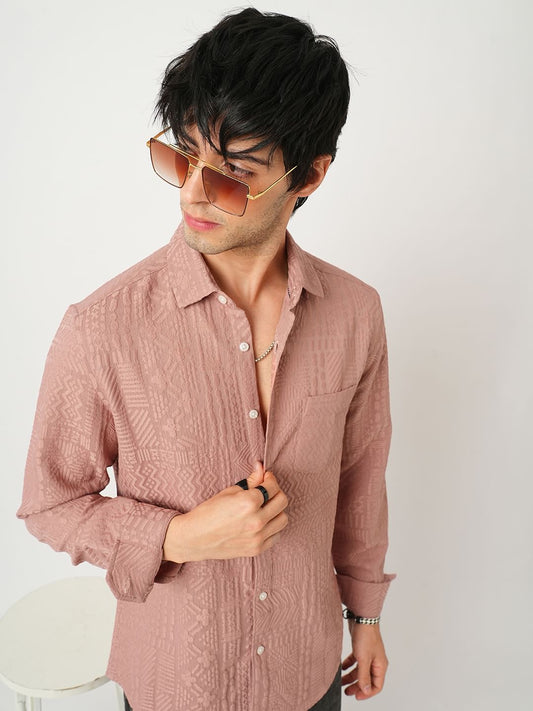 Desert Coral Jacquard Shirt