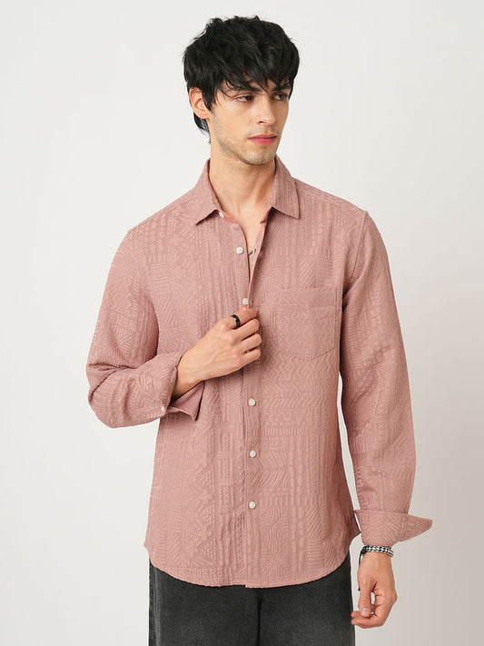 Desert Coral Jacquard Shirt