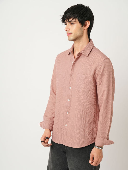 Desert Coral Jacquard Shirt