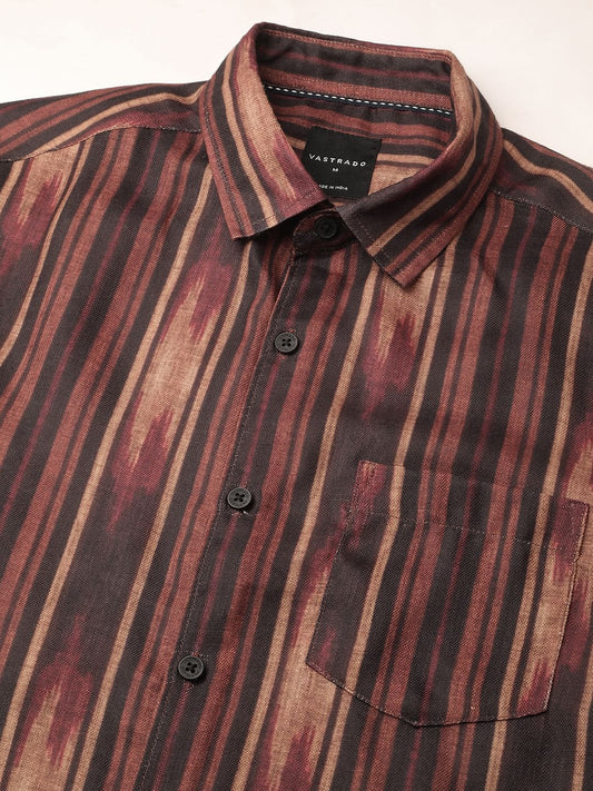 Sumptuous Brown Striped Shirt