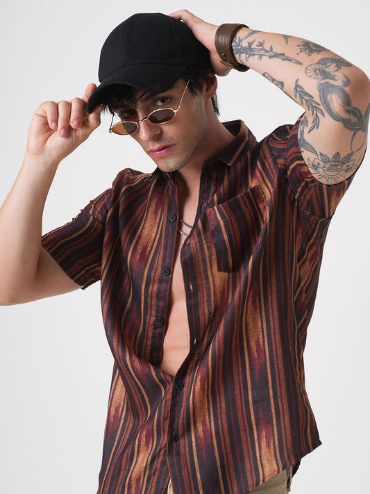Sumptuous Brown Striped Shirt