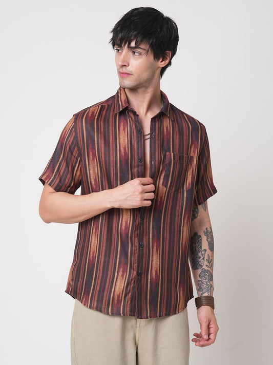 Sumptuous Brown Striped Shirt