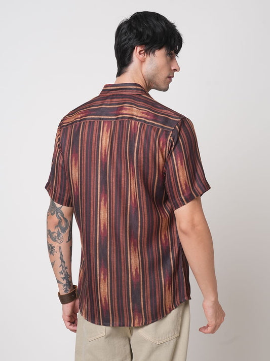 Sumptuous Brown Striped Shirt