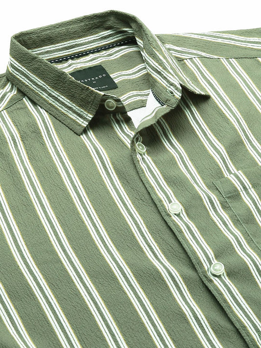 Reseda Green Striped Shirt