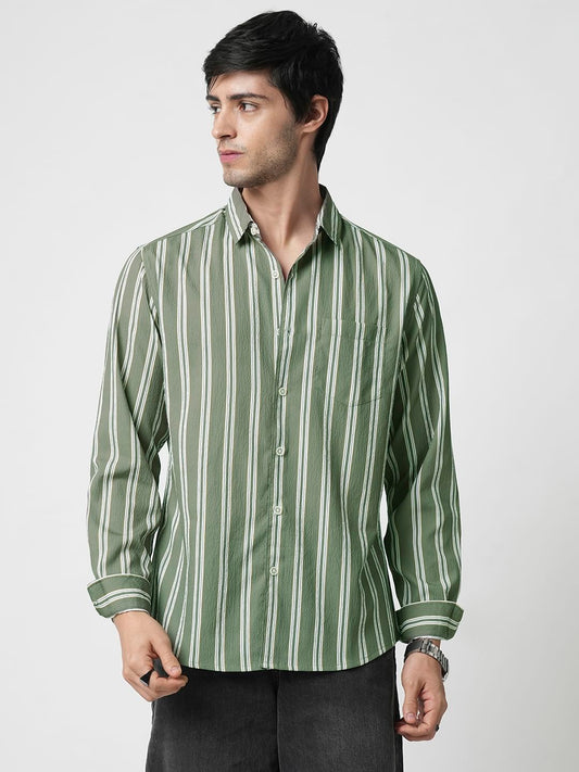 Reseda Green Striped Shirt