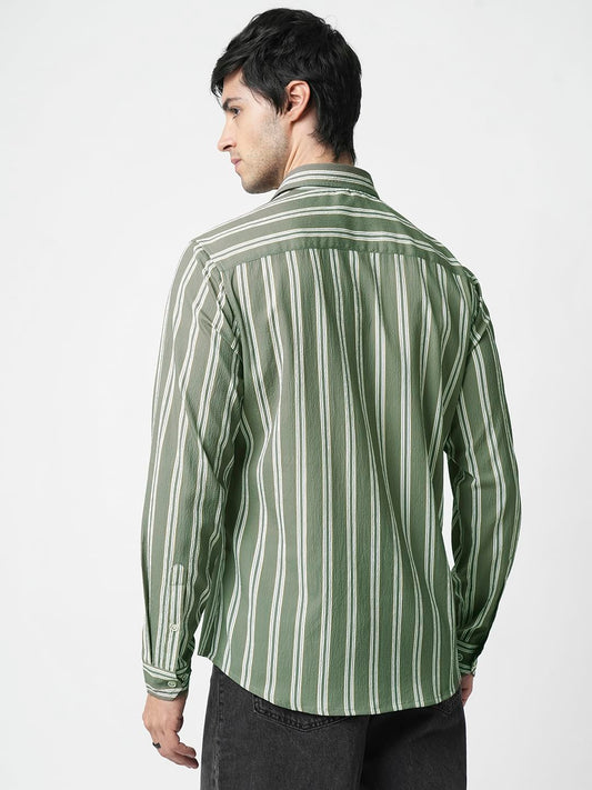 Reseda Green Striped Shirt