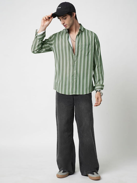Reseda Green Striped Shirt