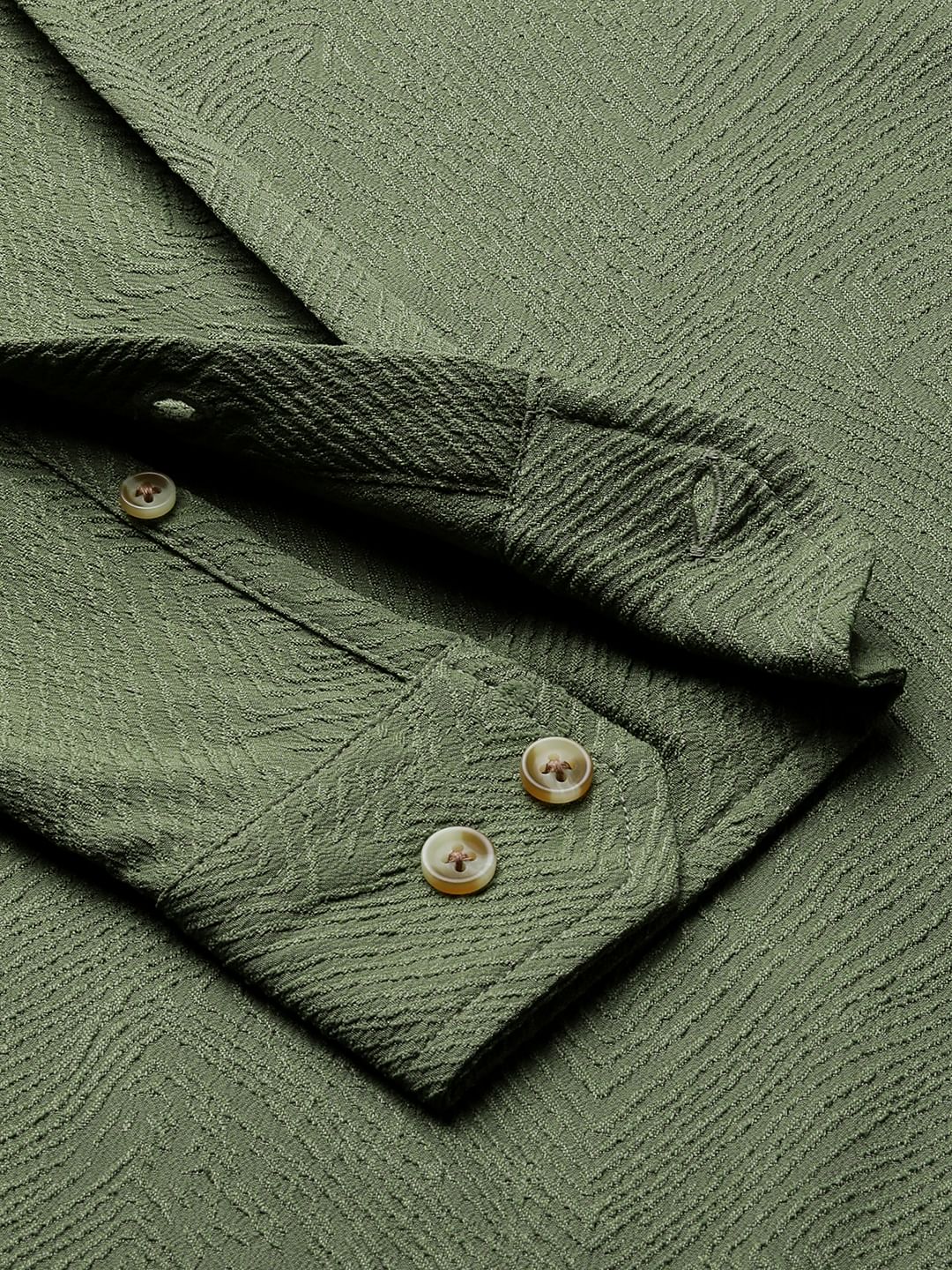 Basil Green Swirl Jacquard Shirt