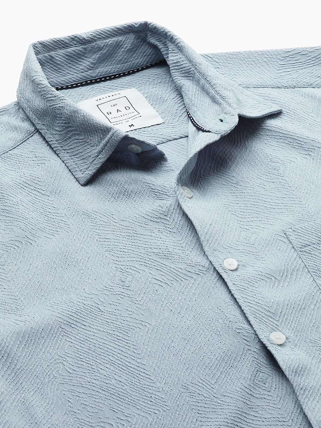 Pastel Blue Twirl Jacquard Shirt
