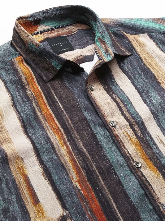 Multicolour Striped Ripple Shirt