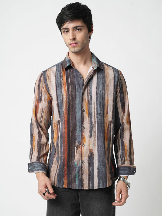 Multicolour Striped Ripple Shirt