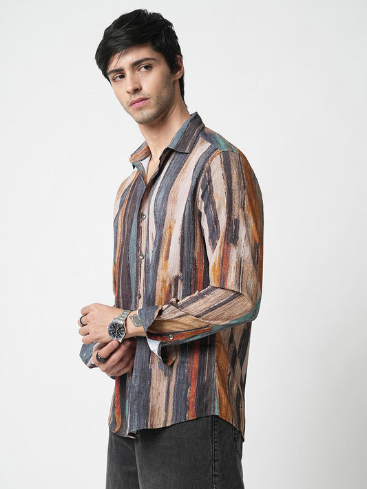 Multicolour Striped Ripple Shirt