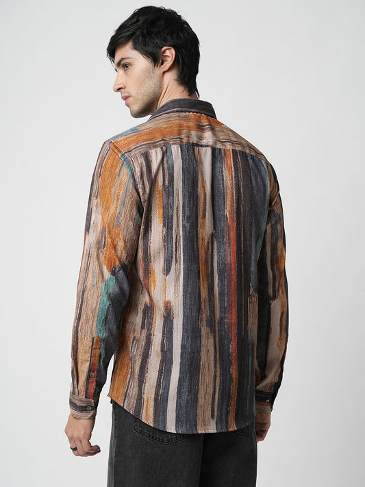 Multicolour Striped Ripple Shirt