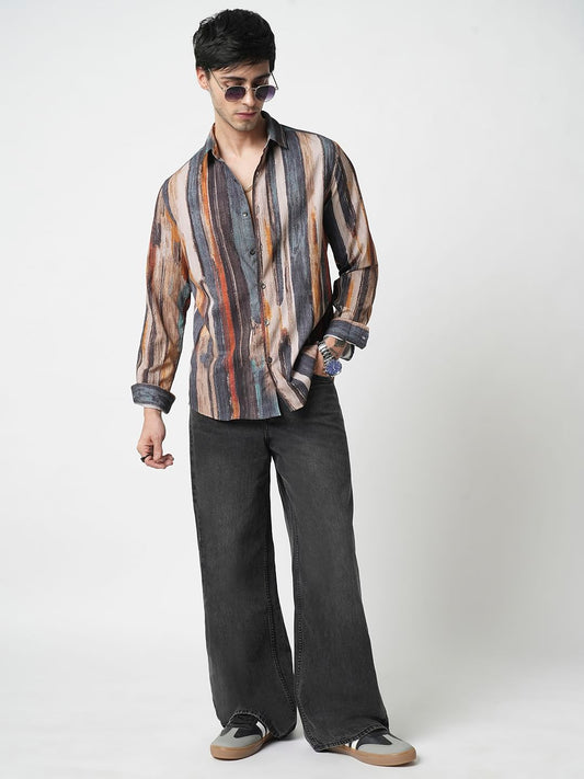 Multicolour Striped Ripple Shirt
