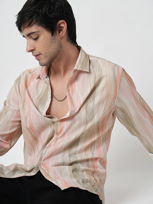 Multicolour Blooming Creased Shirt