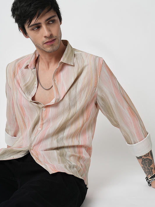 Multicolour Blooming Creased Shirt