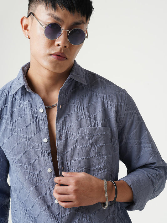 Abstruse Fossil Grey Textured Shirt