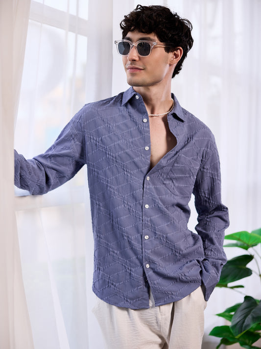 Abstruse Fossil Grey Textured Shirt