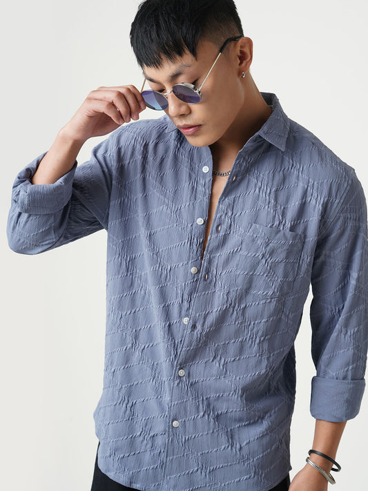 Abstruse Fossil Grey Textured Shirt
