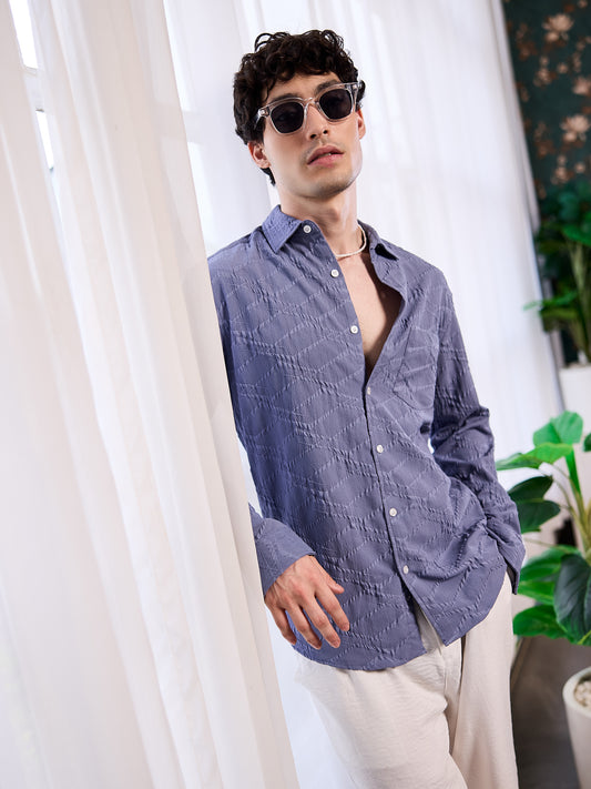 Abstruse Fossil Grey Textured Shirt