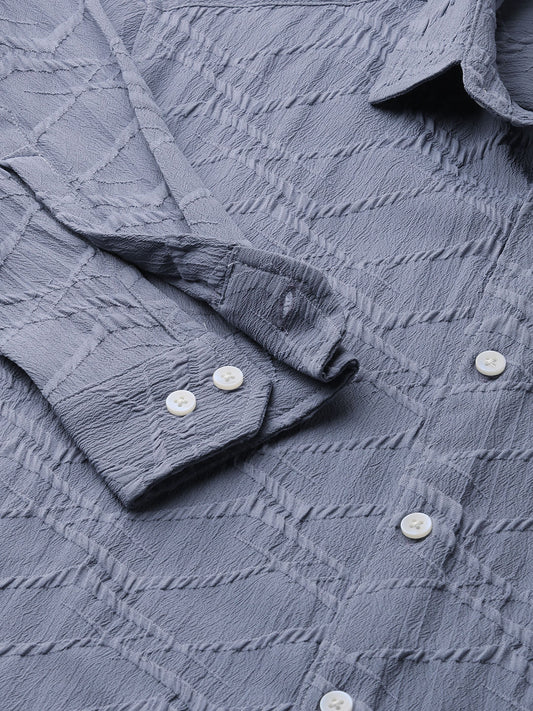 Abstruse Fossil Grey Textured Shirt