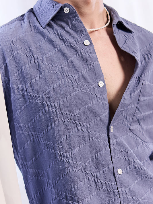 Abstruse Fossil Grey Textured Shirt