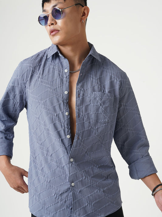 Abstruse Fossil Grey Textured Shirt