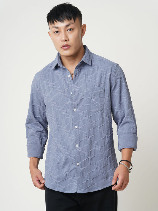 Abstruse Fossil Grey Textured Shirt