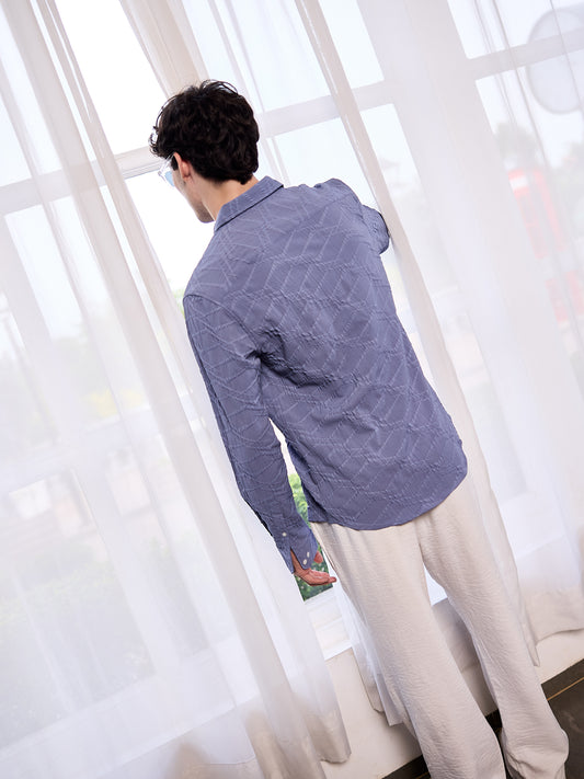 Abstruse Fossil Grey Textured Shirt