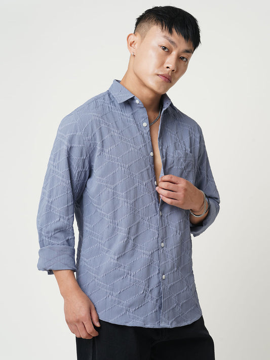 Abstruse Fossil Grey Textured Shirt