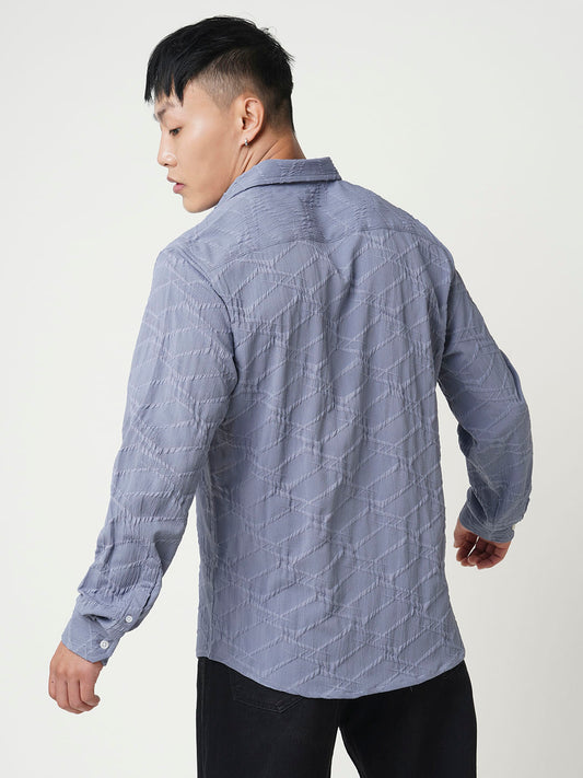 Abstruse Fossil Grey Textured Shirt