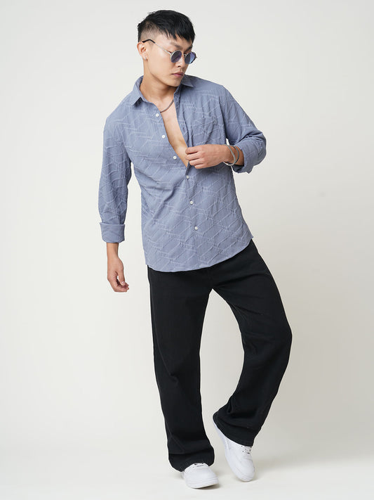 Abstruse Fossil Grey Textured Shirt