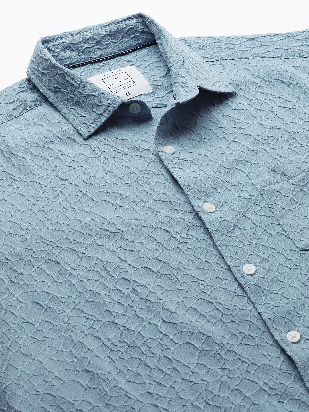 Air Superiority Blue Abstract Textured Shirt