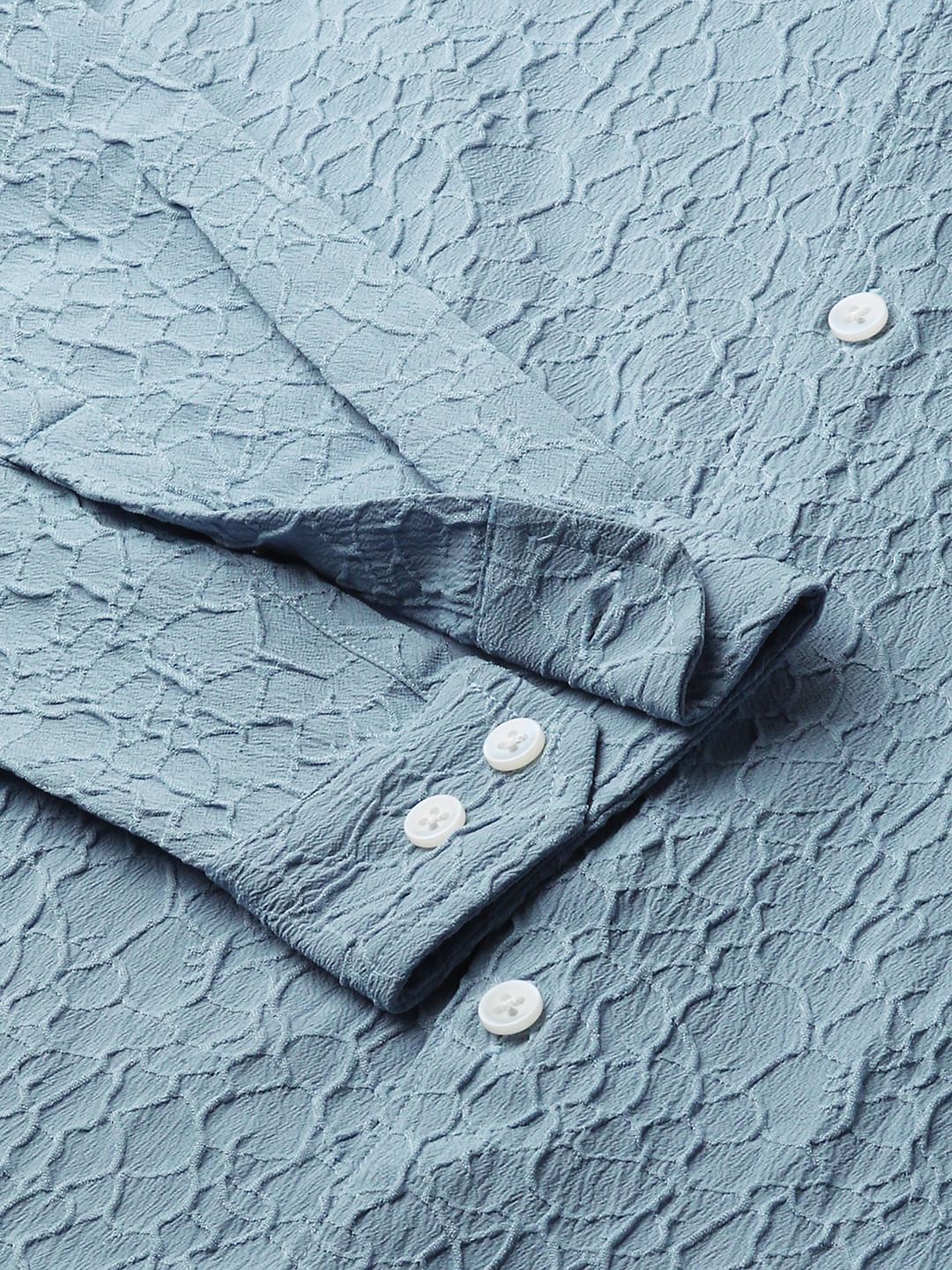 Air Superiority Blue Abstract Textured Shirt
