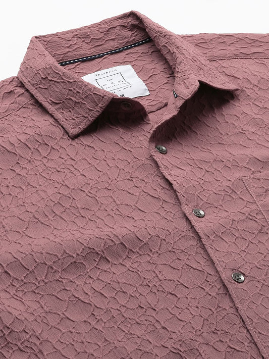 Nude Pink Abstract Textured Shirt