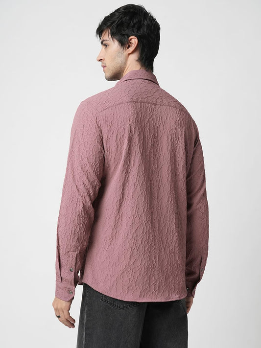 Nude Pink Abstract Textured Shirt