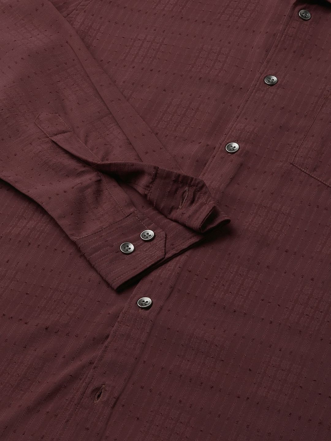 Burnt Maroon Ditsy Dobby Shirt