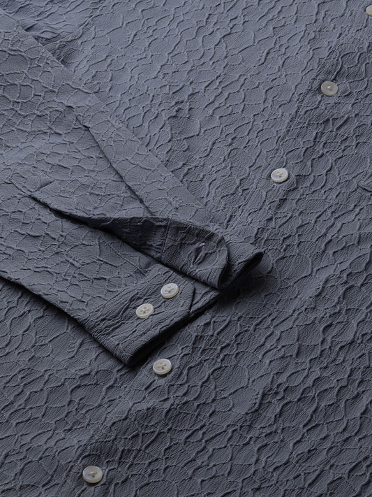 Tempered Grey Abstract Textured Shirt