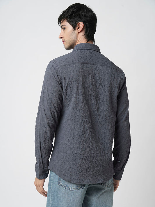 Tempered Grey Abstract Textured Shirt