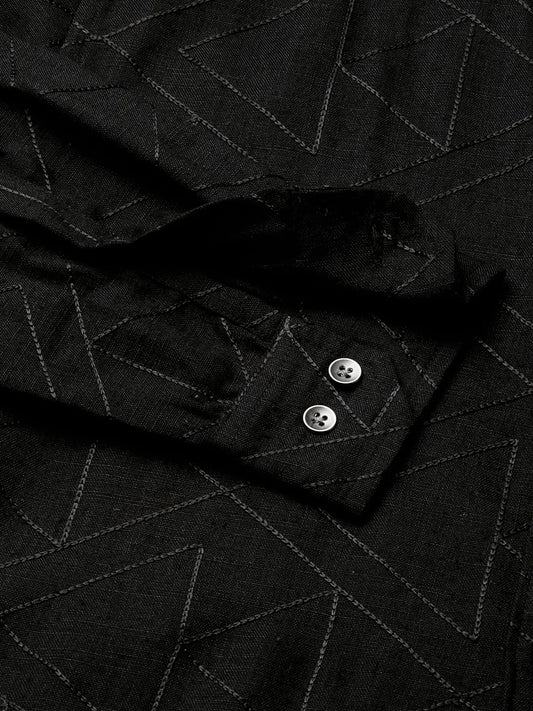 Trigon Embroidered Black Shirt