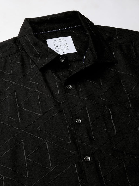 Trigon Embroidered Black Shirt