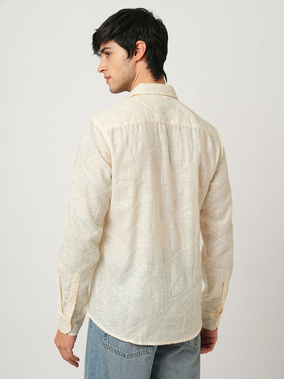 Refined Off-White Trigon Embroidered Shirt