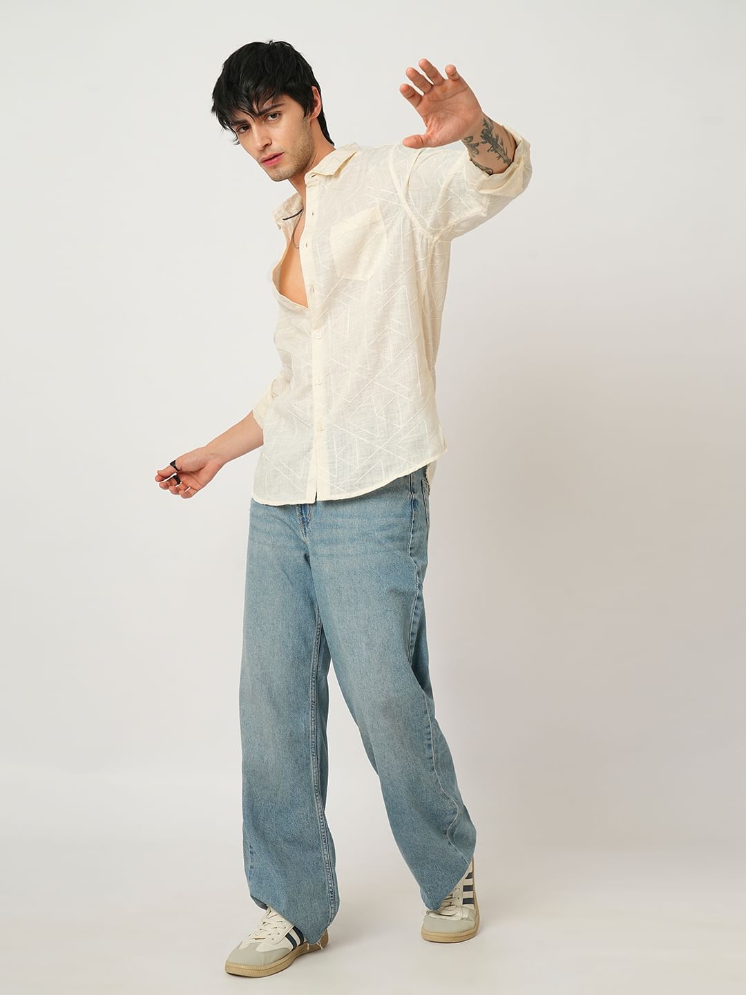 Refined Off-White Trigon Embroidered Shirt