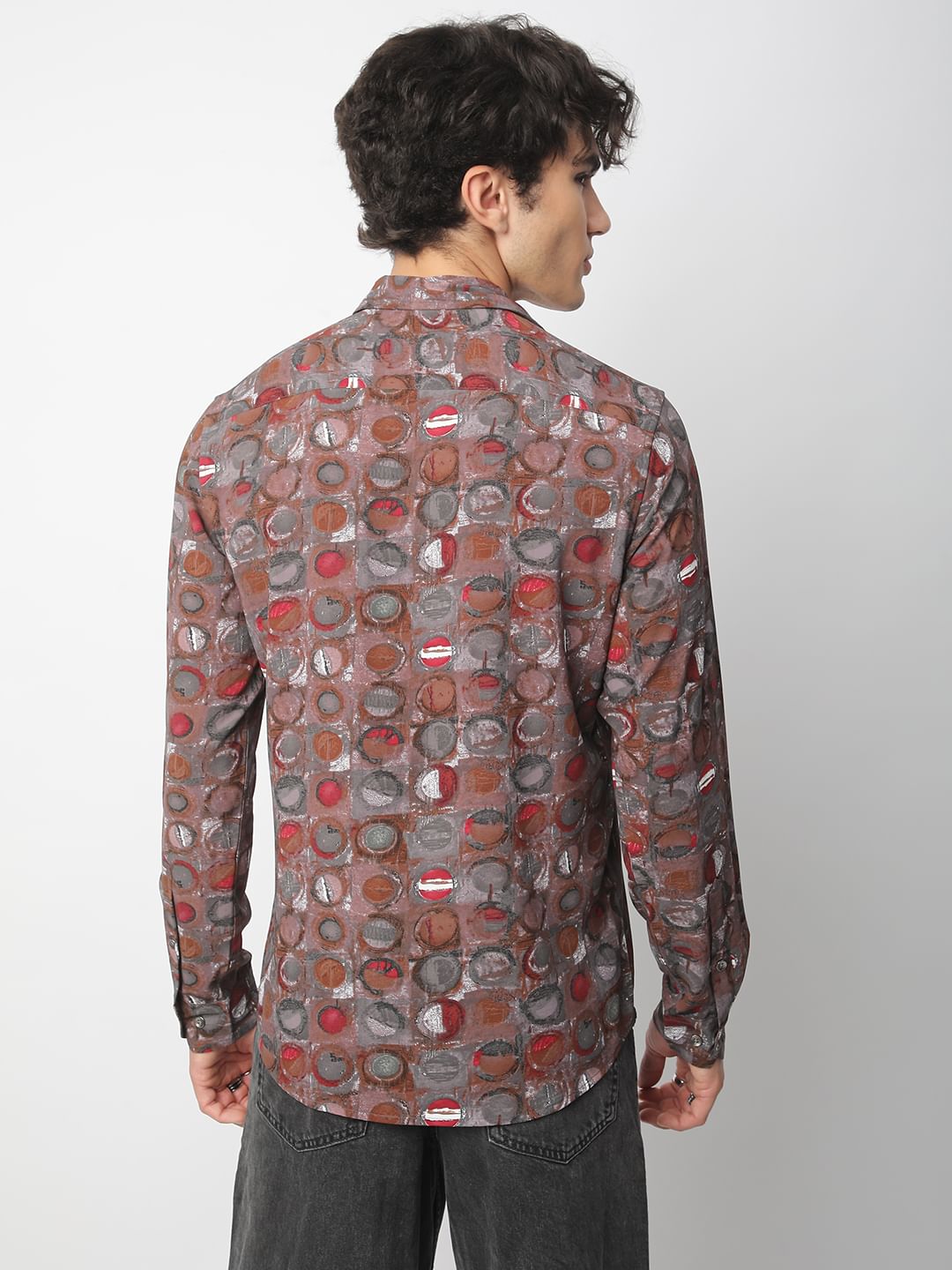 Multicolour Circle Abstract Printed Shirt