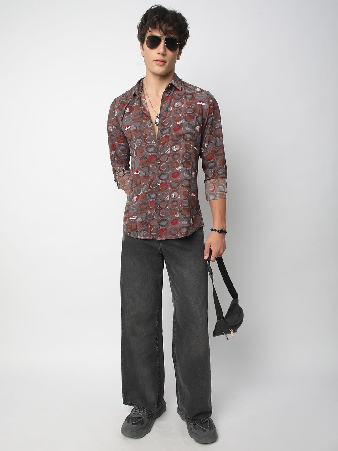 Multicolour Circle Abstract Printed Shirt