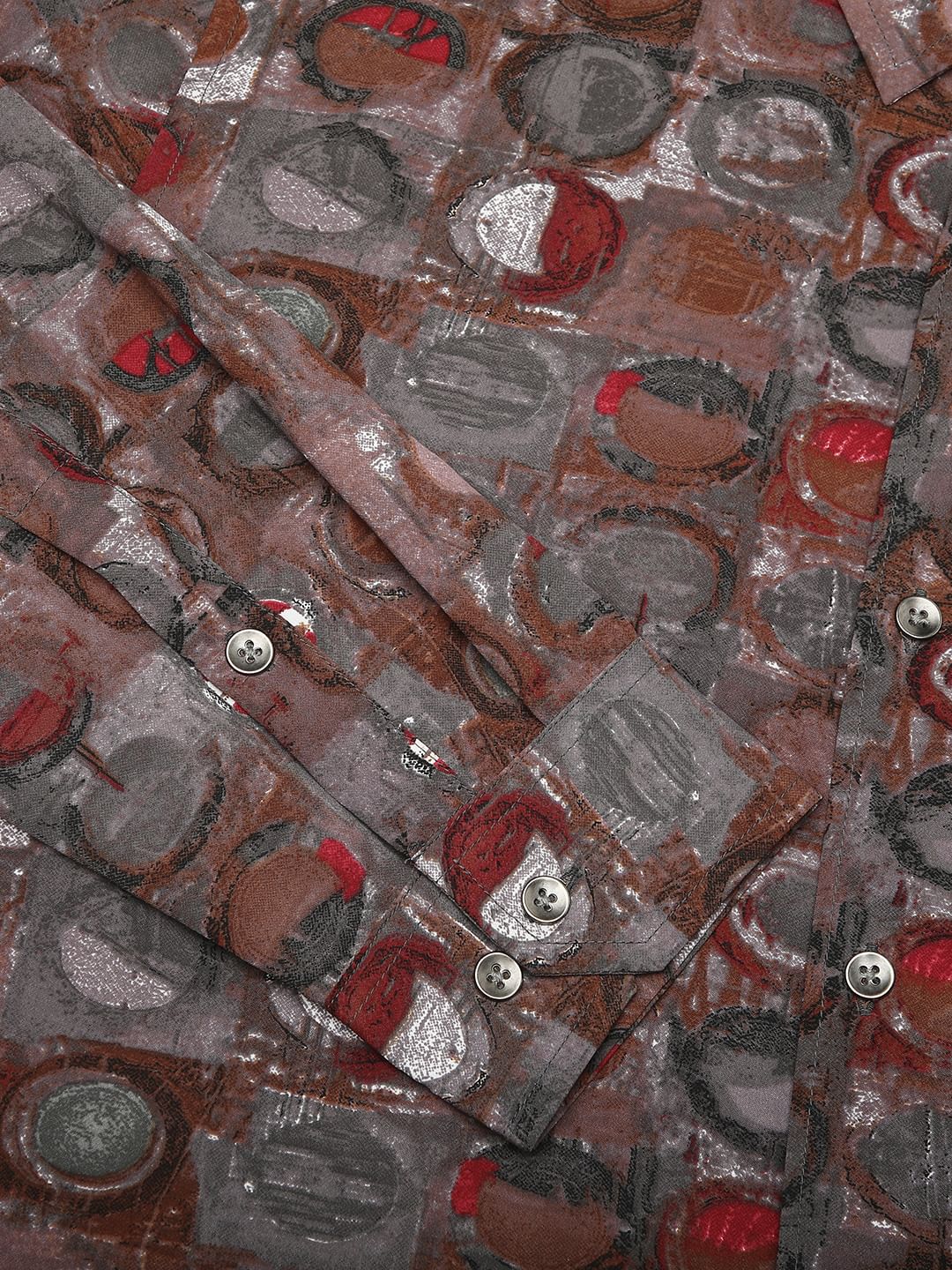 Multicolour Circle Abstract Printed Shirt