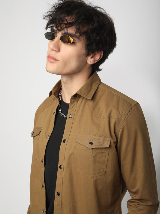 Khaki Double Pocket Overshirt