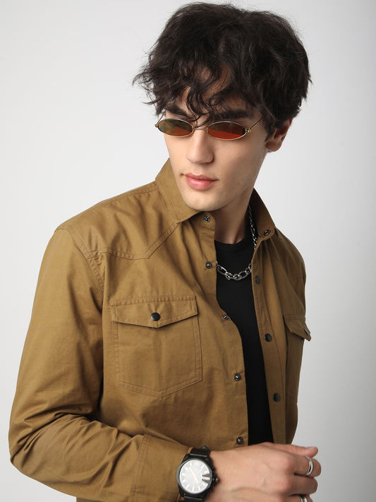 Khaki Double Pocket Overshirt