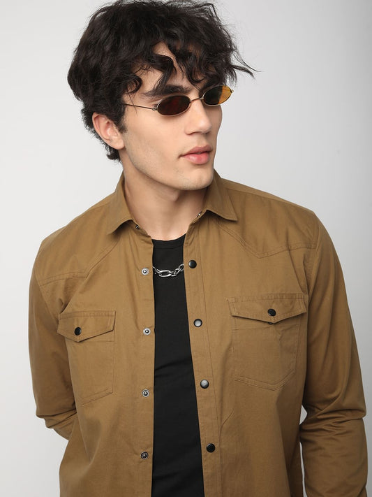 Khaki Double Pocket Overshirt